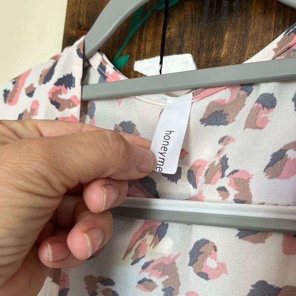 Kimono Elegant Beautiful HoneyMe Leopard Pink Brown Cream Kimono, Women’s Sz L - Picture 8 of 10